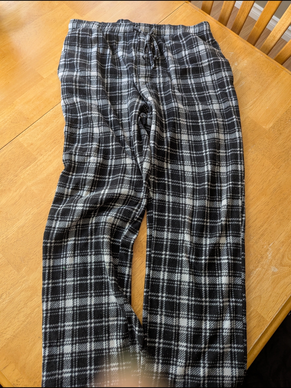 Hanes Black & Gray Plaid Jogger Pants